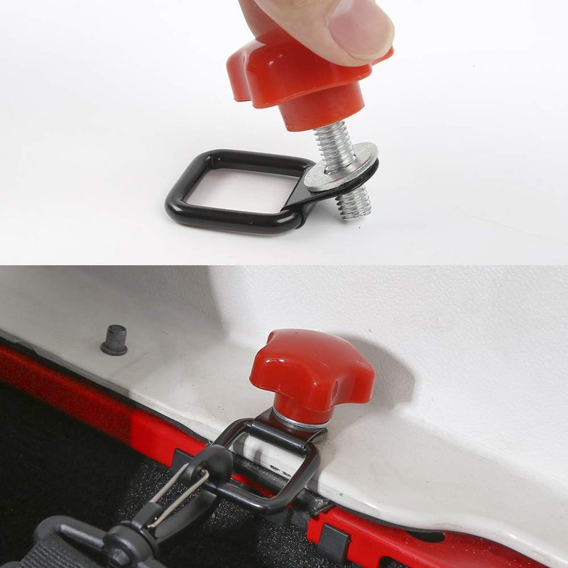 CheroCar Hard Top Quick Removal Fastener Thumb Roof Screws Bolts Tie Down Anchor with Nut Kit for Jeep Wrangler Parts Sports Sahara Rubicon X & Unlimited YJ TJ LJ JK JL 2/4Door 1987-2025 - Image 2